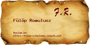 Fülöp Romulusz névjegykártya