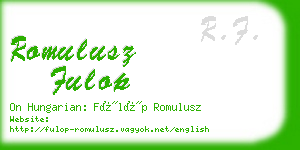 romulusz fulop business card